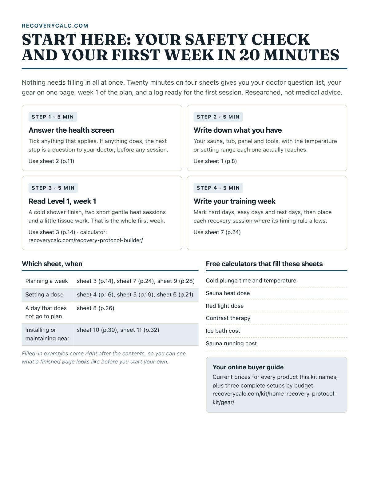 Start here: the safety check and week 1 in 20 minutes